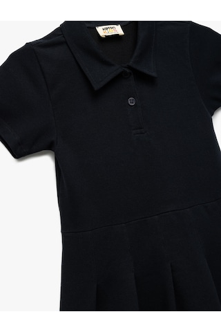 Koton Kısa Kollu Düğme Kapamalı Pamuklu Gömlek Elbise Lacivert 6wkg80001ak Lacivert