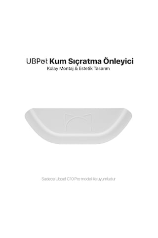 Ubpet C10 Pro Kameralı Otomatik Akıllı Kedi Tuvaleti İçin Aparat/buffle, Kum Sıçratma Önleyici, Beyaz