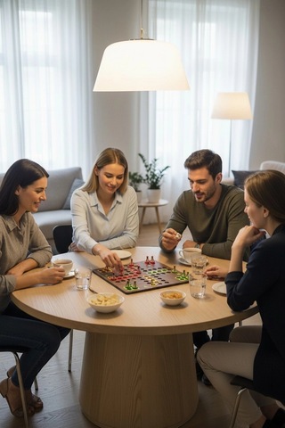 Ahşap Ludo Oyunu Kızma Birader - 4 Kişilik Premium Masa Oyunu