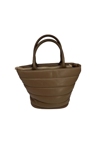 Sentt Parlak Suni Deri Yatay Şeritli Çanta-Koyu Kahve Koyu Kahverengi