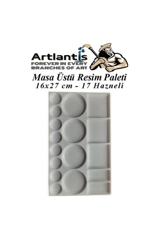 Artlantis Masa Üstü Resim Paleti 1 Adet 17 Hazneli Boya Paleti 16x27 Cm Sanatsal Boyalar İçin Palet Akrilik Boya Ya