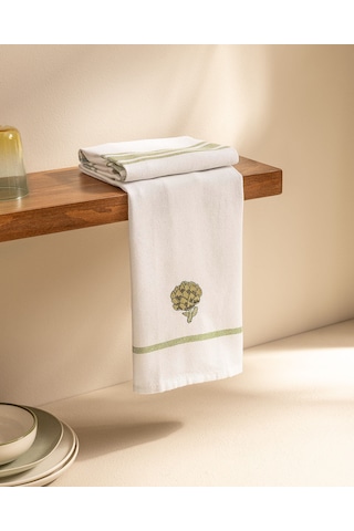 Artichaut 2'li Nakışlı Kurulama Bezi - Beyaz/yeşil 8684427202197 Çok Renkli