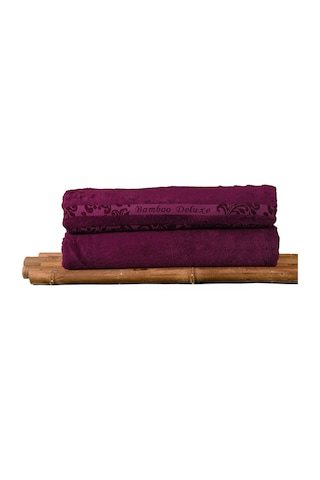 Mulberry Bambu Havlu %100 Organik Bambu Havlu Seti 50 x 90 - 6'lı Paket Premium Ultra Yumuşak Dekoratif Mürdüm