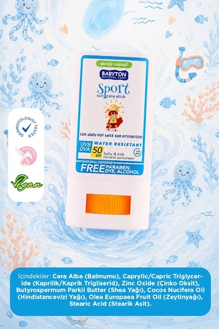 Suya Dayanıklı Doğal Güneş Stick Spf 50