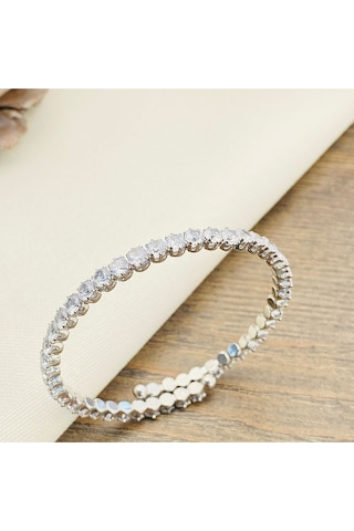 İnce Su Yolu Esnek Kelepçe Model Yüksek Kalite 316 L Çelik Silver 20 Cm Gümüş