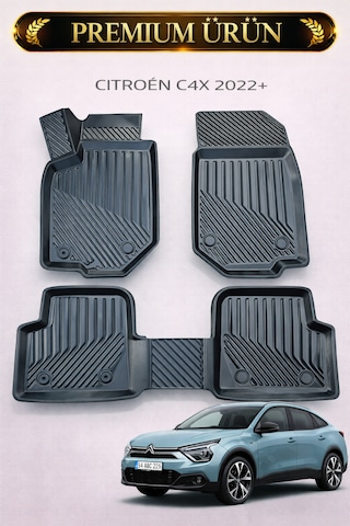 Citroen C4x 2022+ Uyumlu 3d Havuzlu Oto Paspas Premium