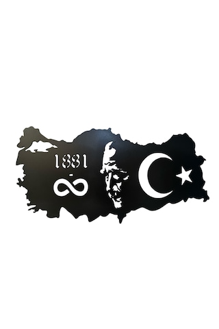 Dgrk Atatürk Ve Türkiye Haritası Tasarım Tablo Ahşap 110 X 70 Cm