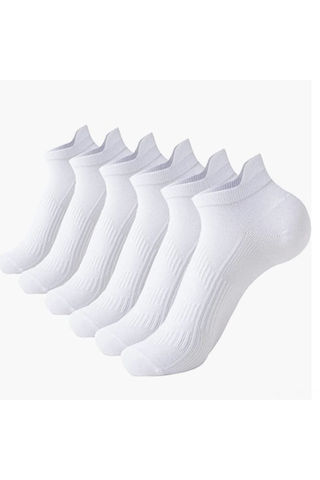 Youmex Erkek Kadın Spor Çorapları - 6 Çift, Nem Alıcı, Soluk, Ayak Banyosu Engellici, Yüksek Konfor, Tüm Mevsimler, Bisiklet Maraton Sporu İçin Beyaz