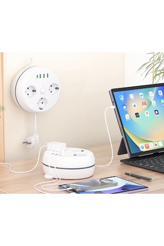 Vea Ve-26583 3'lü 1.5 Metre Kablolu 3 Usb + Type-c Girişli Akım K