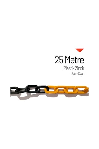 İleri Trafik Plastik Zincir Sarı-Siyah 25 M