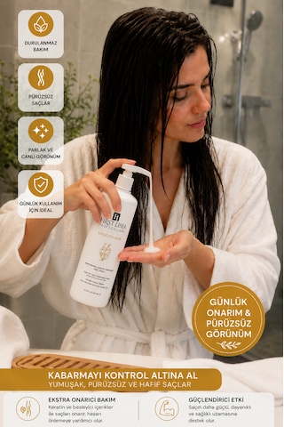 Kabarma Karşıtı Saç Kremi Anında Yumuşatma Elektriklenme Önleyici Durulanmayan Smooth Hair Krem 500 Ml