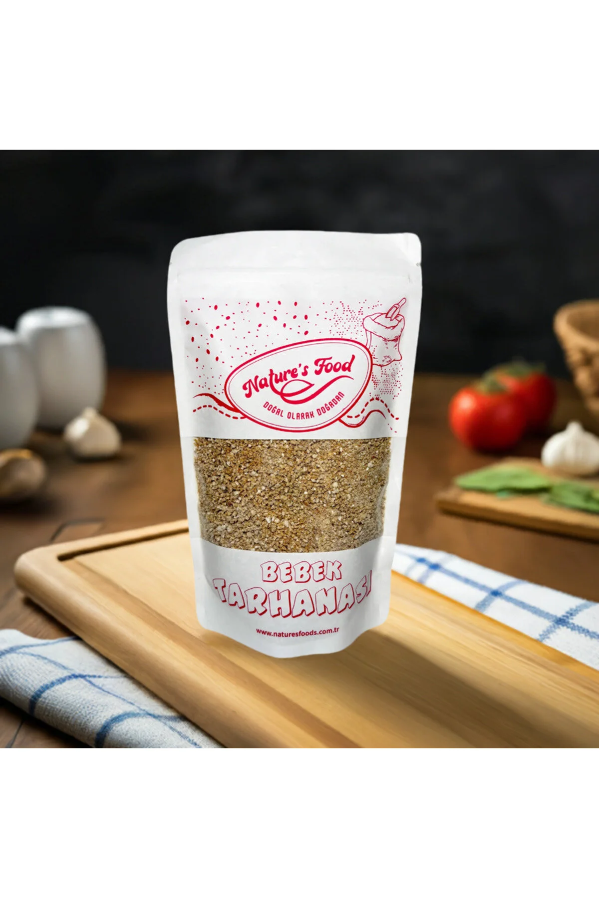 Klasik Bebek Tarhanası 400 Gr Yoğurt %42,8 , Buğday Unu %35,7 , Buğday Ruşeymi %21,5 .