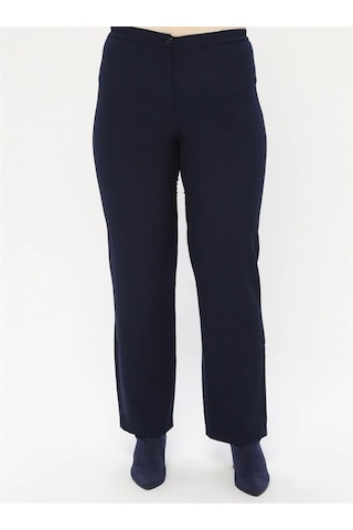 Ladies First Ladıes Fırst Büyük Beden 3390 Lacivert Pantolon Krep Bol Paça
