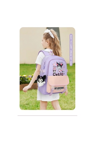 Weichuang01 Kapasiteli Kuromi Öğrenci Okul Çantası 46 X 13 X 30 Cm Mor