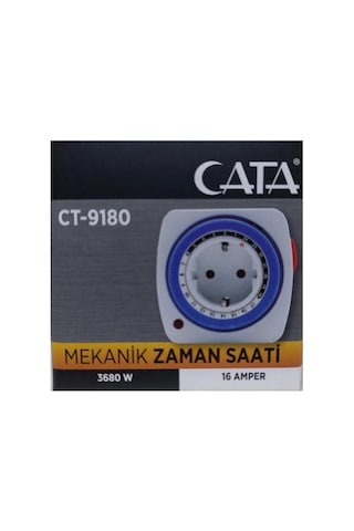 Ct-9180 Zaman Ayarlı Priz Mekanik Ayarlanabilir, Cata-9180 Mekanik Zaman Saati