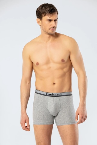 Cacharel 1338 Erkek 3'lü Likralı Uzun Paça Boxer-beyaz&siyah&gri Gri