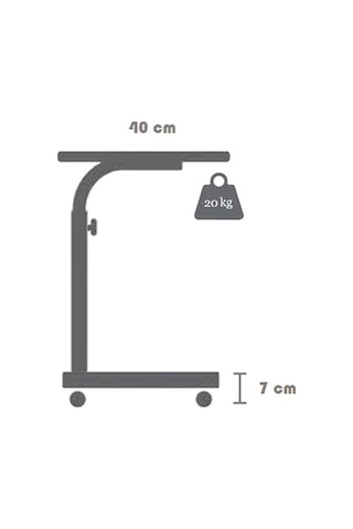 Sekizincicaddedizayn Tekerli Yükseklik Ayarlı Laptop Sehpası Atlantik Çam