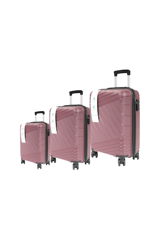 Metropolitan Sdr 102 Pp Valiz Seti - Büyük + Orta + Kabin Boy - Vişne