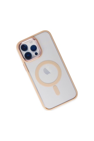 Apple iPhone Uyumlu 14 Pro Max Kılıf Room Magneticsafe Silikon - Pudra