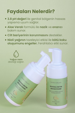 Nioli Yağlı Dış Genital Bölge Yıkama Köpüğü Ph 3.8 %100 Doğal 125