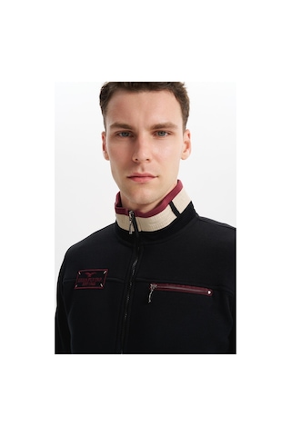 Arma Erkek Slim Fit Örme Basic 3 İplik Şardonlu Dik Yaka Tam Fermuar Mont %70 Pamuk %30 Polyester K6myo9715 Siyah