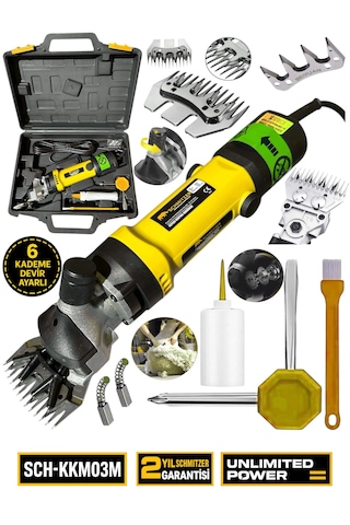 Schmıtzer Sch-kkm03s Pro Seri Metal Şanzuman Profesyonel Koyun Keçi Kırpma-kırkma Makinası 6 Kademe Devir Ayarlı