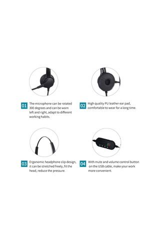 Xindoker Usb Tek Kulaklı Müşteri Hizmeti Kulaklığı - Gürültü Engelleme Mikrofon, Ses Kontrol Tuşu, 300 Derece Dönebilen Mikrofon, Plug & Play, Siyah