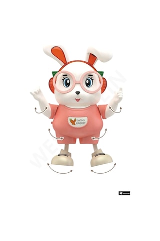 Dans Eden Sevimli Tavşan Robot 25 Cm Işıklı, Sesli Ve Pilli