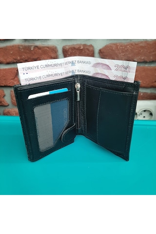 Gvnbag Hakiki Deri Erkek Bozuk Para Gözlü Siyah Mini Cüzdan Gvn-0116 Siyah
