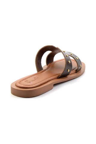 Bambi Kahve Leather Kadın Terlik K04826053603 Kahve