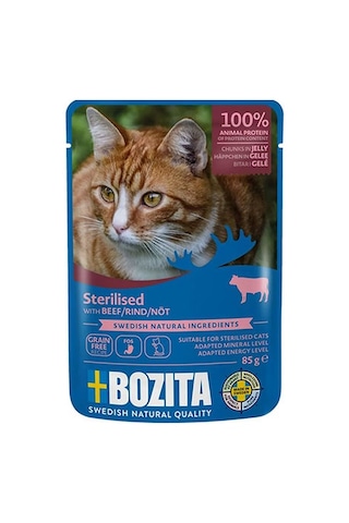 Bozita Sterilised Sığır Etli Jelly Tahılsız Kısırlaştırılmış Kedi Konservesi 85 Gr 204-20016.01