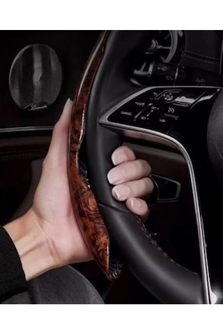 Busstier Ahşap Desenli Karbon Fiber Direksiyon Simidi Koruma Kılıfı 2'li Set Kaymaz Dayanıklı Şık Ve Ergonomik A Diğer