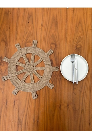 Rustik Tarz Jüt İp Dümen Model Amerikan Servis El Yapımı, Leke Tutmaz Sofra Aksesuarı Natural