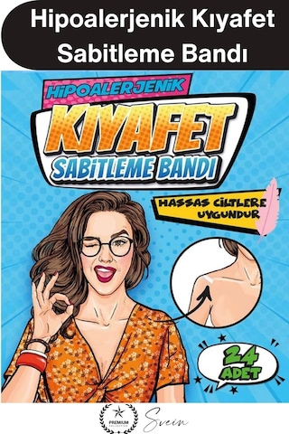 Kıyafetbandı Hipoalerjenik Kıyafet Sabitleme Bandı Şeffaf 24 Adet Dekolte Abiye Gelinlik Straplez G
