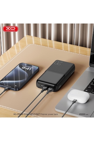 2.1a Hızlı Şarj Destekli 20000 Mah Çift Usb Çıkışlı Yüksek Kapasiteli Taşınabilir Şarj Cihazı Beyaz