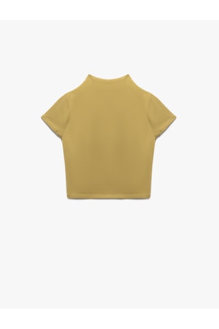 Koton Pamuklu Slim Fit Kısa Kollu Dik Yaka Tişört Ada Çayı 5sak50357ek Açık Yeşil