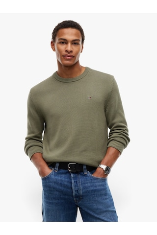 Tommy Hilfiger Tjm Slım Ess Sweater Ext Erkek Yeşil Kazak - Dm0dm21787