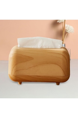 Pazly Suntek Ahşap-rengi Peçete Mendil Kutusu Kapağı Ev Dekoru Jr Ahşap