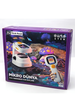 Jouis Mikroskop Seti 2'si 1 Arada Çocuklar İçin Dijital Ekranlı, 100x-1000x Yüksek Çözünürlüklü Taşınabilir