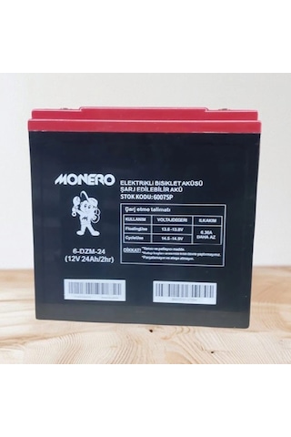 Monero 12v-24 Amper Dik E-bıke Akü 6 Li Paket 20 Amper Ebatları İle Aynı Ebatlar: 180 X 78 X 170mm