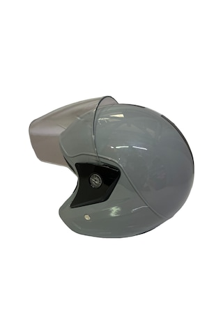 Free M Yarım Kask Yazlık Vizörlü Açık Motosiklet Kaskı Gri