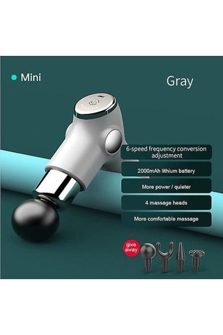 Mini Masaj Tabancası Lcd Ekran Masajı Gı6jup Gri