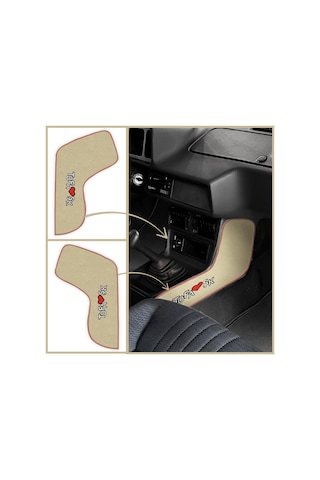 Tofaş Şahin Doğan Kartal Torpido Vites Konsol Koruma Halısı Orta Konsol Bej Renk Yan Kaplama Kumaş