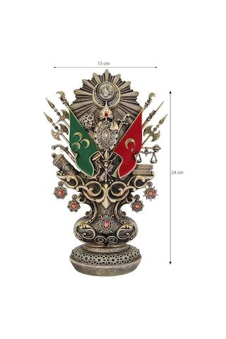 Nakkaş Osmanlı Boytu Orta Boy Antik Sarı / Yeşil Taşlı