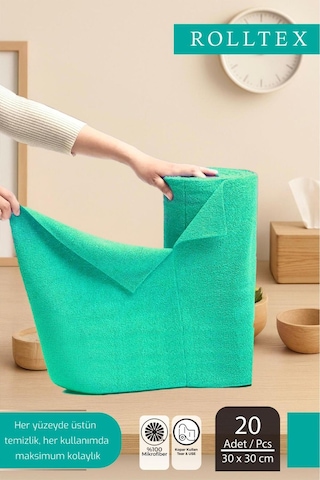 Yırt Kopar %100 Mikrofiber Temizlik Bezi 30x30cm 20'li Mavi Renk Gri