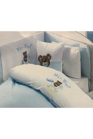 Maribor Baby Cute 7 Parça Bebek Nevresim Uyku Seti Mavi