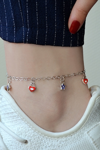 Argentum Concept Kalp ve Yıldız Figürlü 925 Ayar Gümüş Şans Halhalı - 41008201 Gümüş