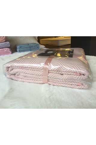 Pike Yazlık Zmrt Somon Çift Dolgun Malzeme V Çizgili Desen Pamukl (410077583) Somon