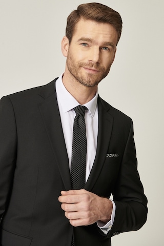 Altinyildiz Classics Erkek Siyah Slim Fit Dar Kesim Mono Yaka Yünlü Takım Elbise 4A3010000001SYH586N Siyah