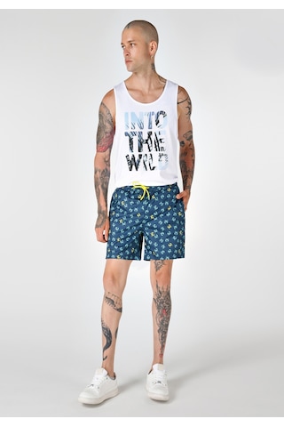 Colin's Colins Slim Fit Baskılı Erkek Lacivert Deniz Şortu Cl1063615 Q1.v2 Nav Lacivert